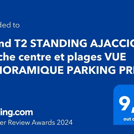 Grand T2 Standing Ajaccio Proche Centre Et Plages Vue Panoramique Parking Prive Apartament Ajaccio (Corsica)
